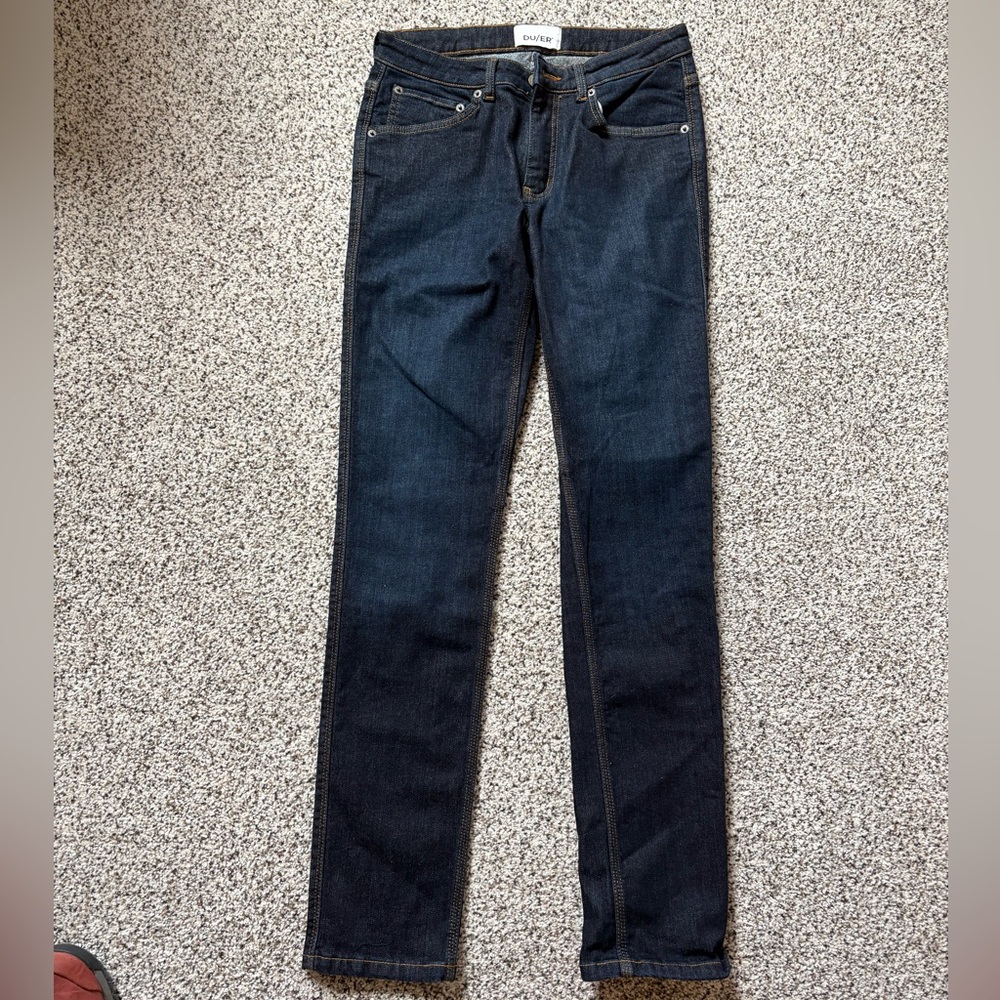 Women's Duer Fireside Denim Mid Rise Slim Straight - Dark Stone. NWOT
